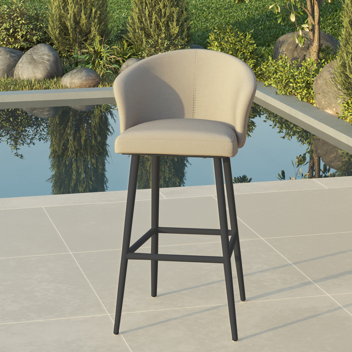 Fabric Zen Bar Stool - Oatmeal