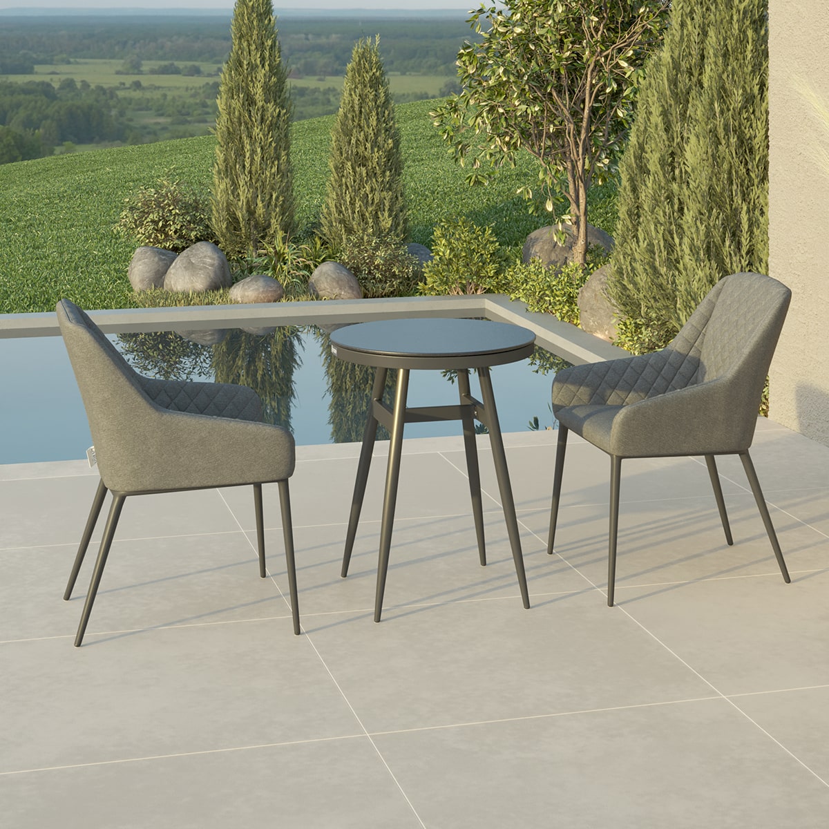 Zest 2 Seat Bistro Set in Flanelle