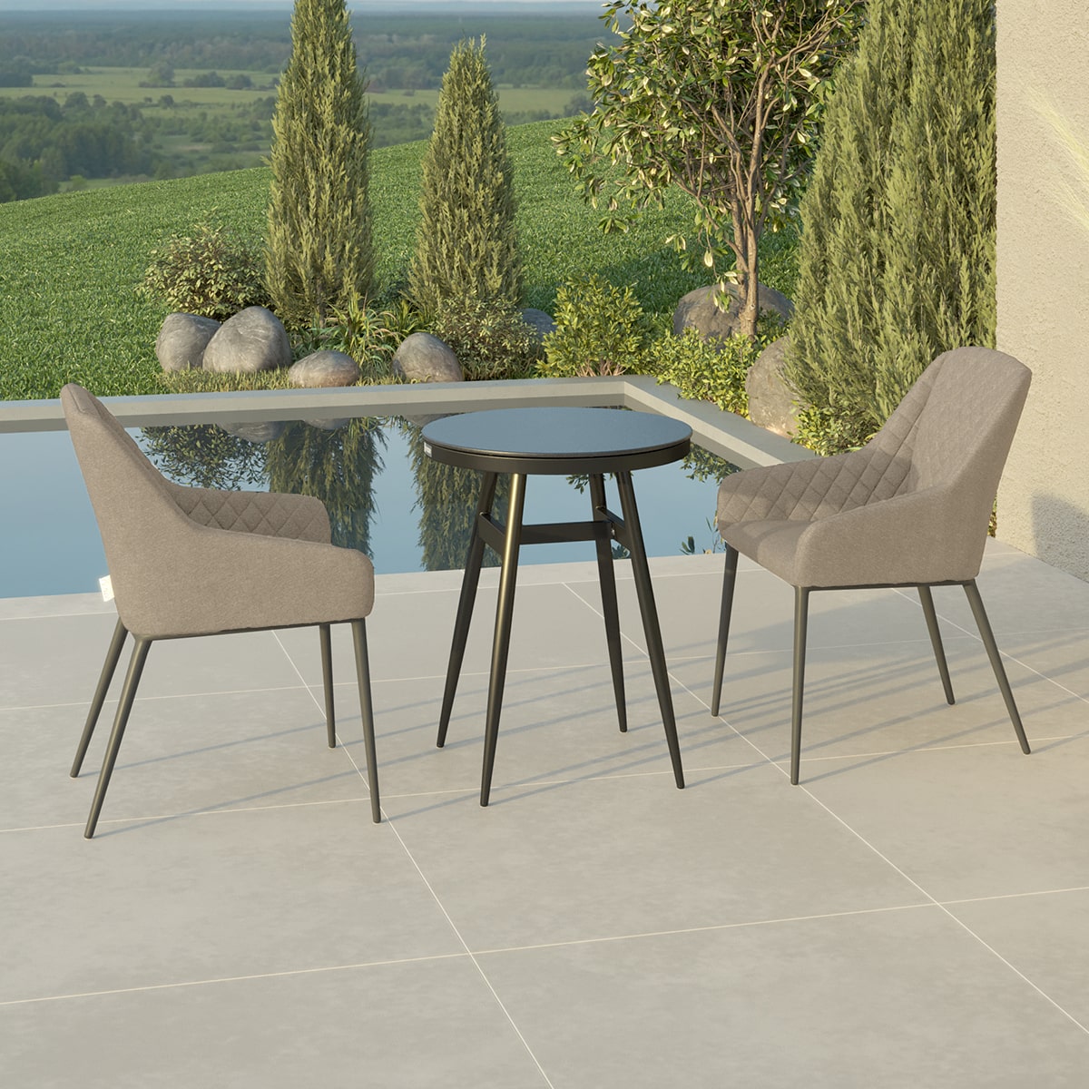 Zest 2 Seat Bistro Set in Taupe