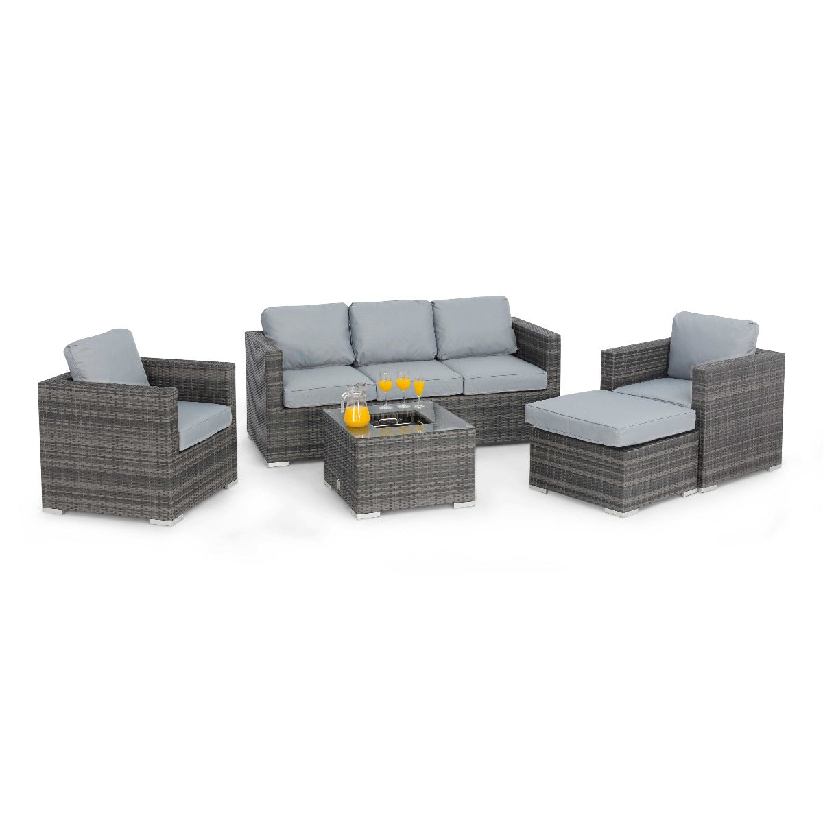 Georgia 3 Seat Sofa Set with Ice Bucket in Grey