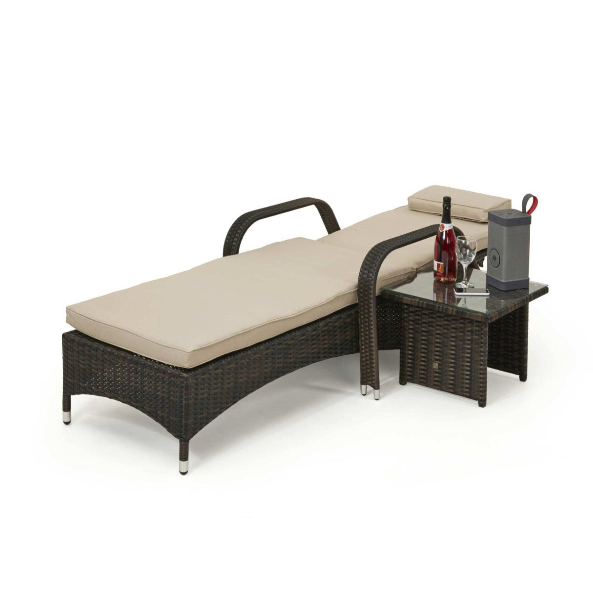 Florida Sunlounger Set in Brown