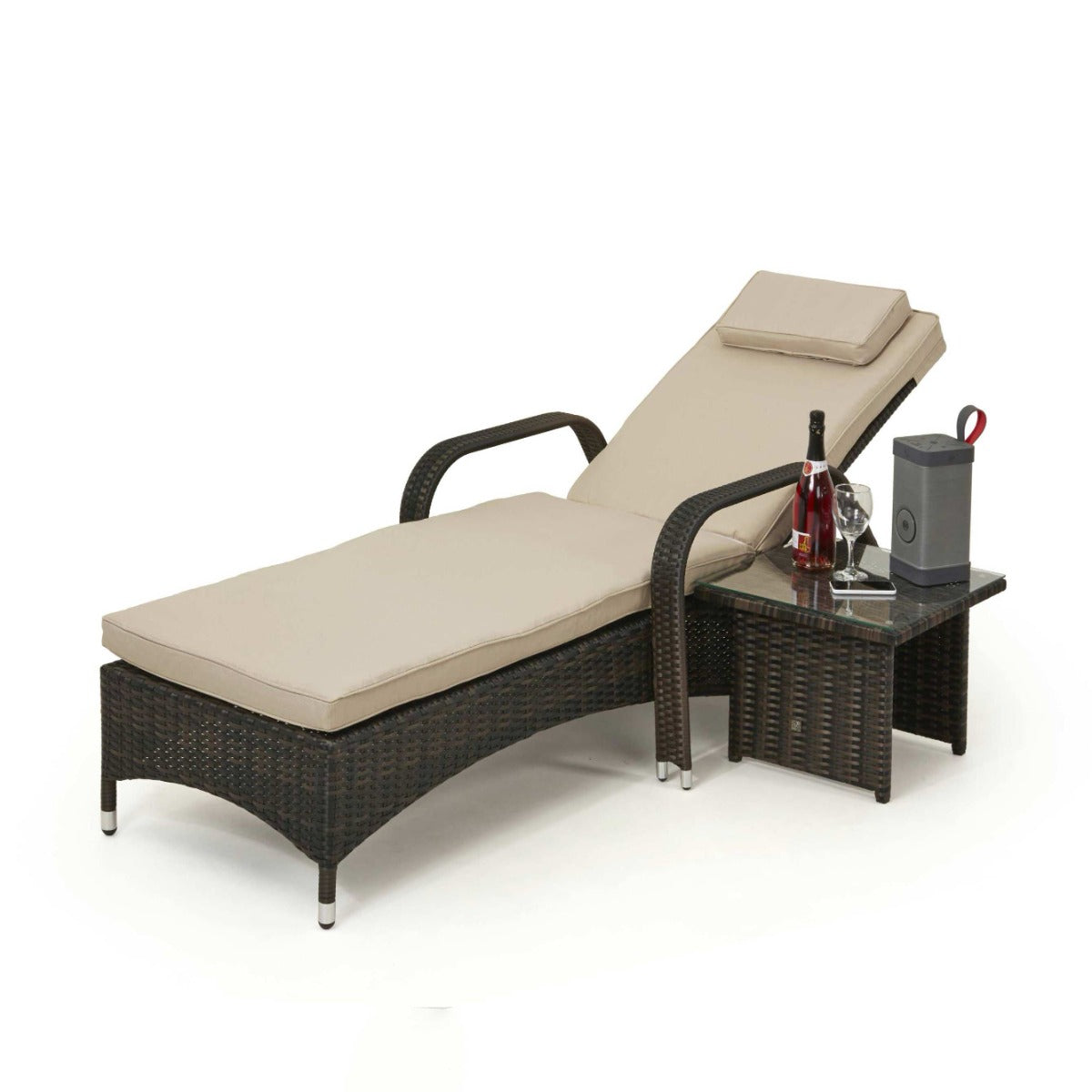 Florida Sunlounger Set in Brown