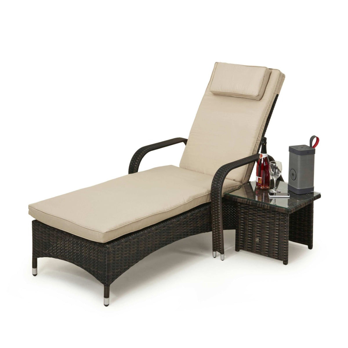 Florida Sunlounger Set in Brown