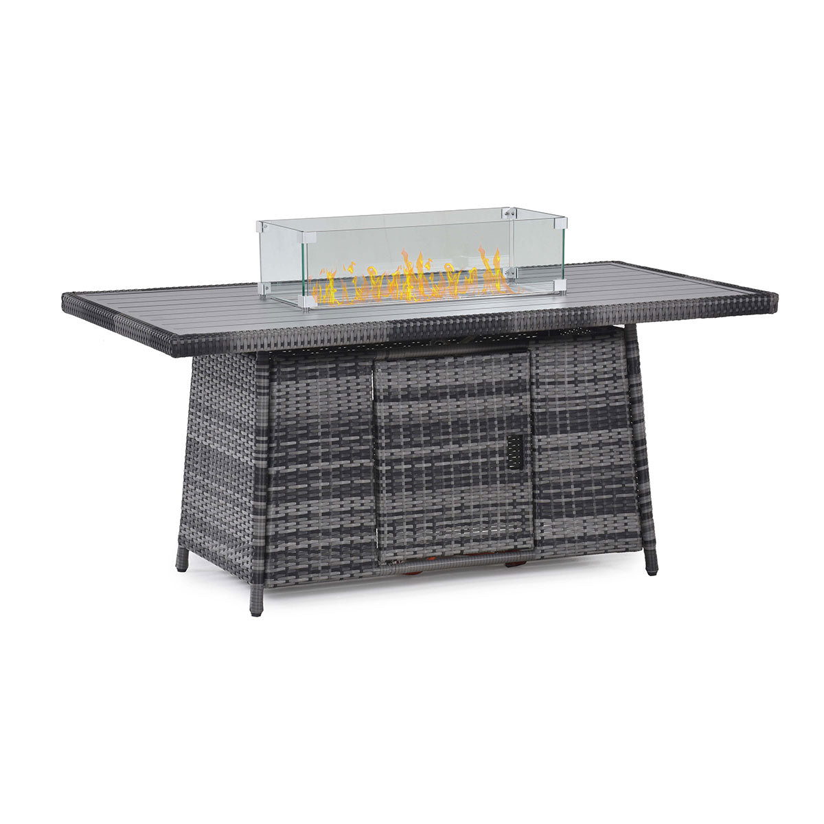 Kingston Corner Dining Set with Fire Pit in Grey