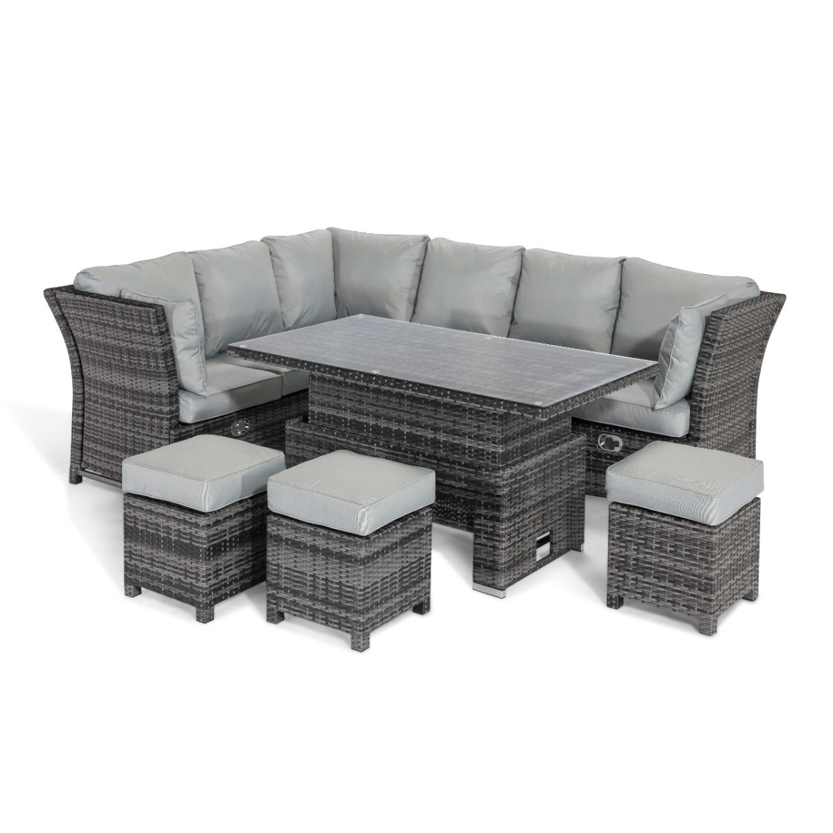 Henley Corner Dining Set with Rising Table in Grey