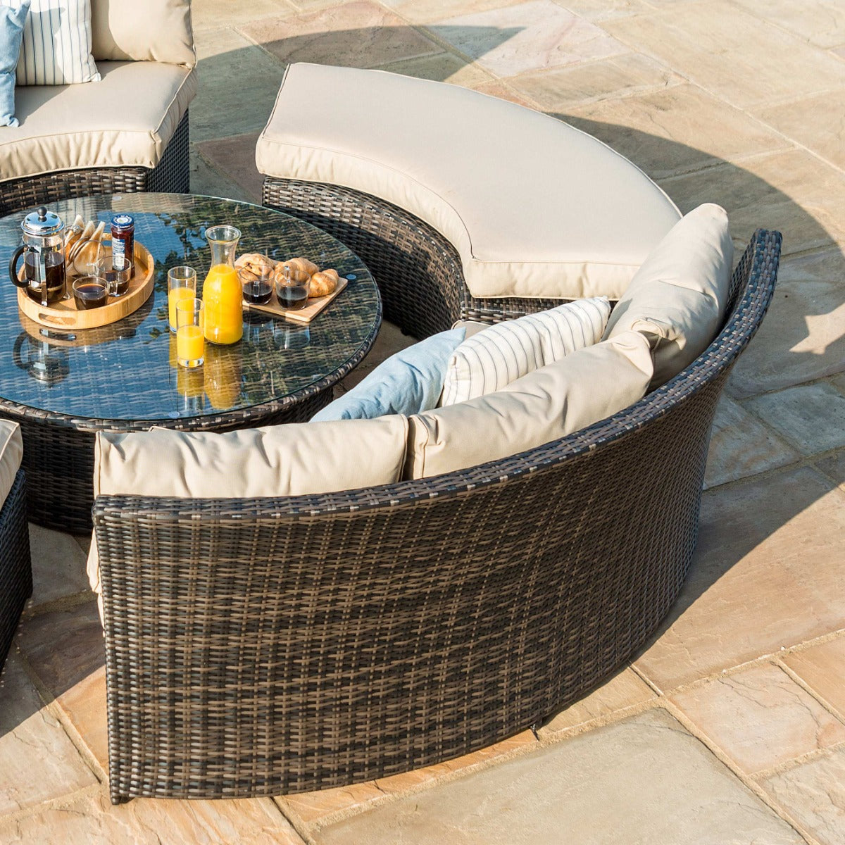 Chelsea Lifestyle Suite with Glass Table in Brown