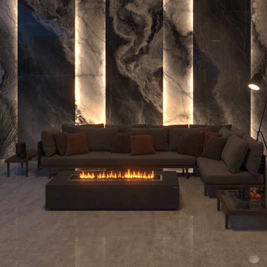 Mezzo Gas Fire Pit (LPG) in Grey: A Masterpiece of Luxury and Functionality