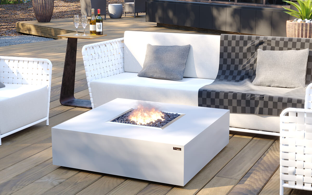 Monte Gas Fire Pit (LPG) in White: A Stylish Statement for Your Space