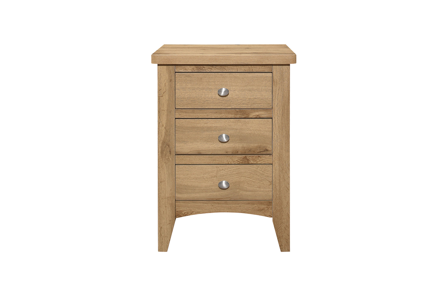 Hampstead 3-Drawer Bedside Table - Classic Oak Finish