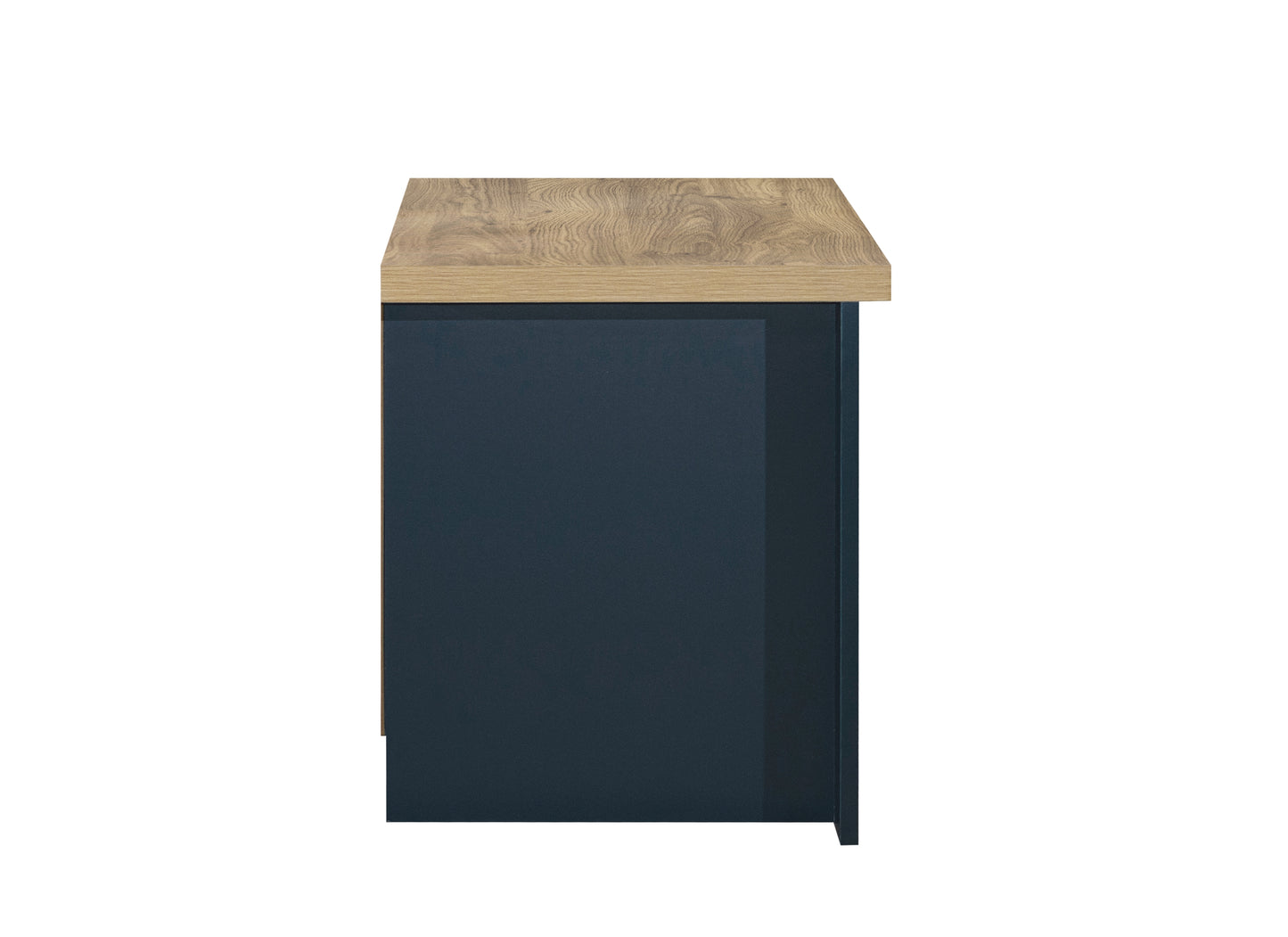 Highgate 2-Drawer Bedside Table - Navy Blue & Oak Finish