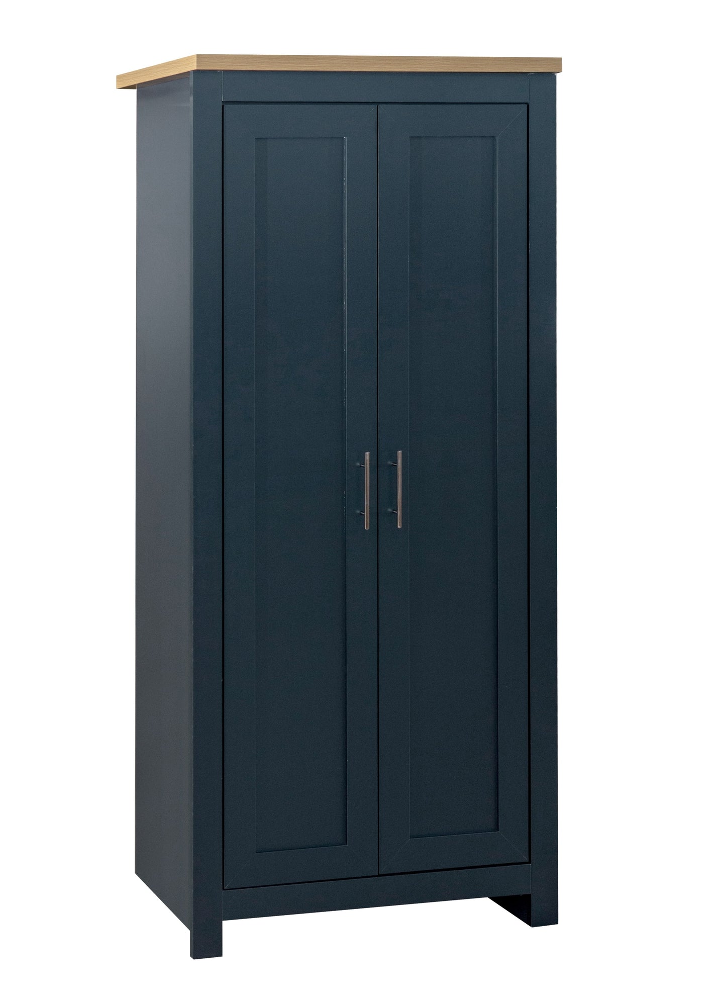 Highgate 2-Door Wardrobe - Navy Blue & Oak Finish