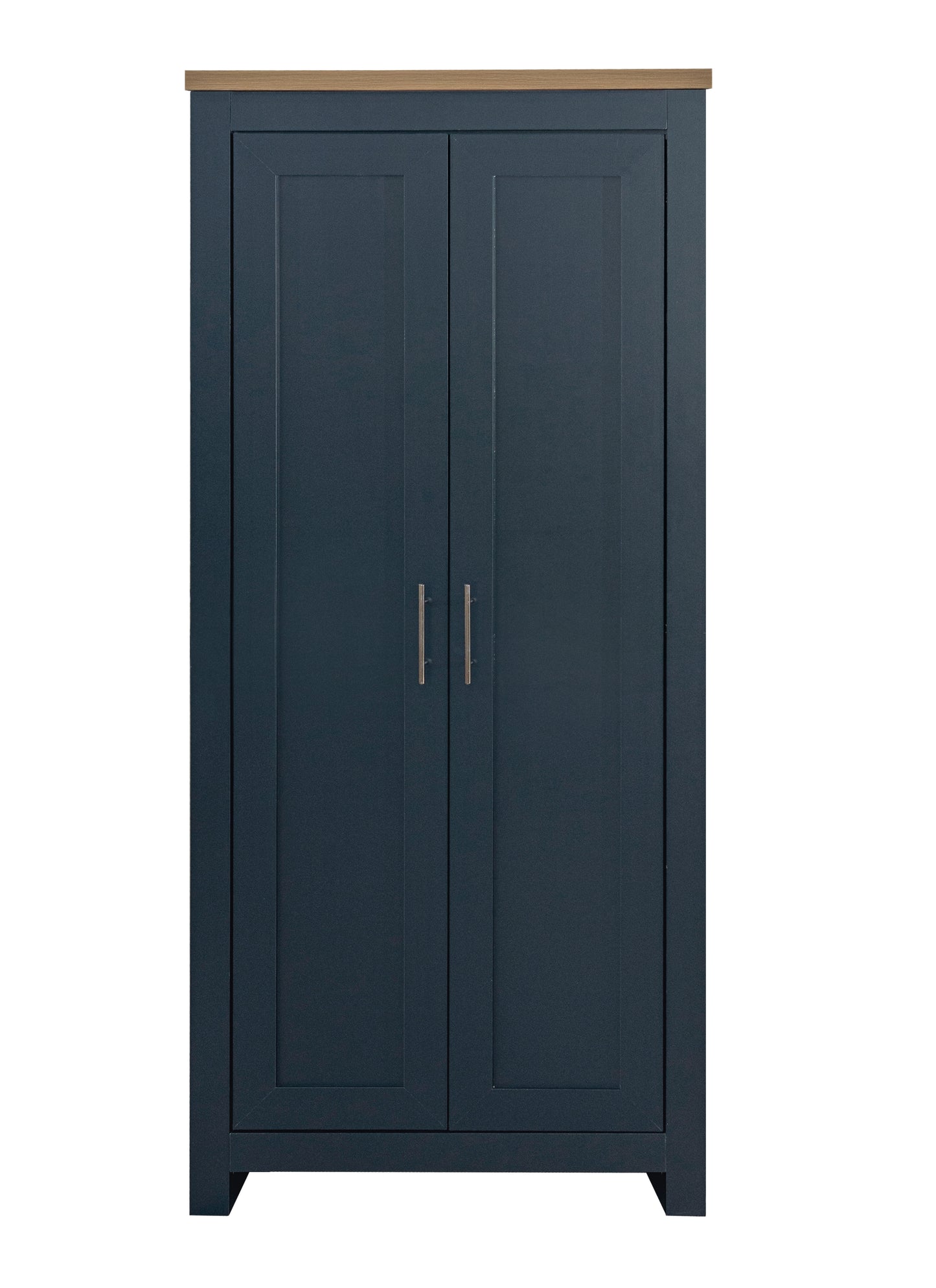 Highgate 2-Door Wardrobe - Navy Blue & Oak Finish