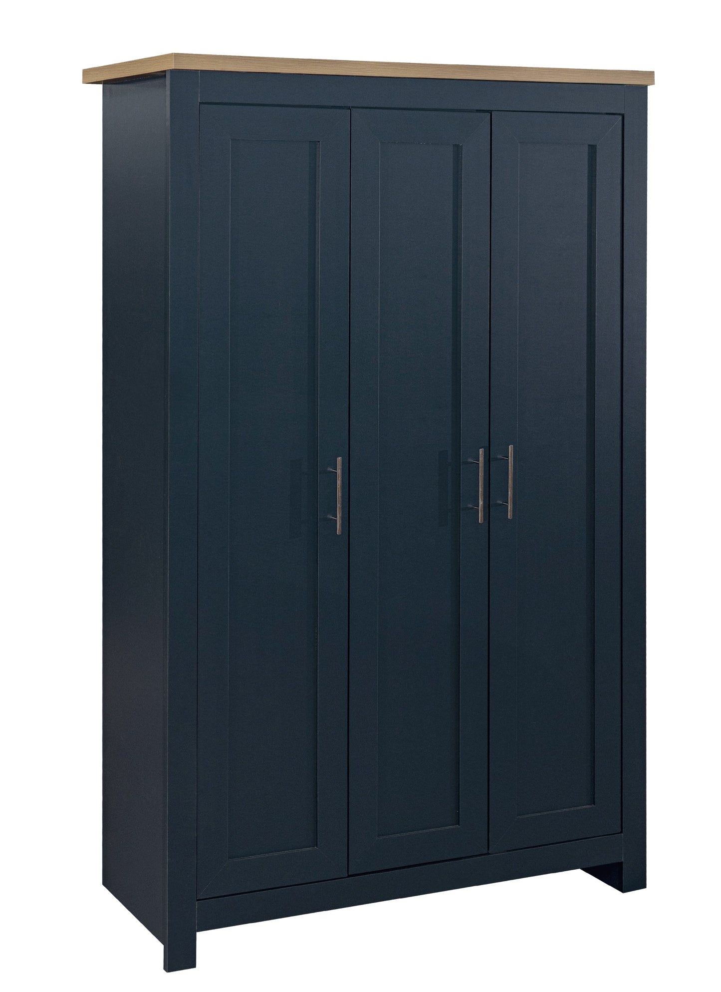 Highgate 3-Door Wardrobe - Navy Blue & Oak Finish