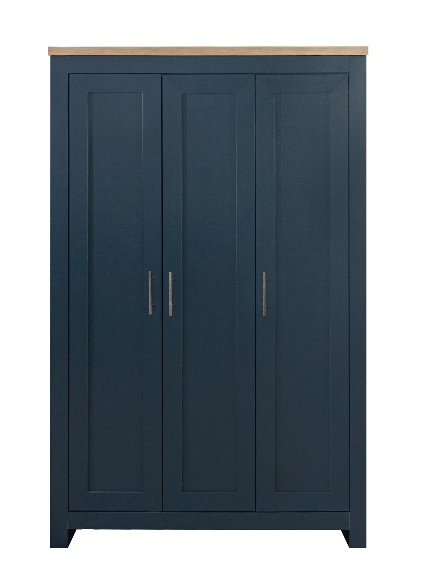 Highgate 3-Door Wardrobe - Navy Blue & Oak Finish