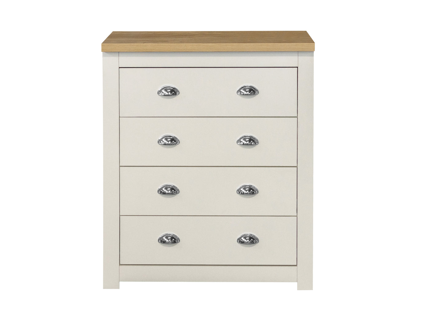 Highgate 4-Drawer Chest - Cream & Oak Finish