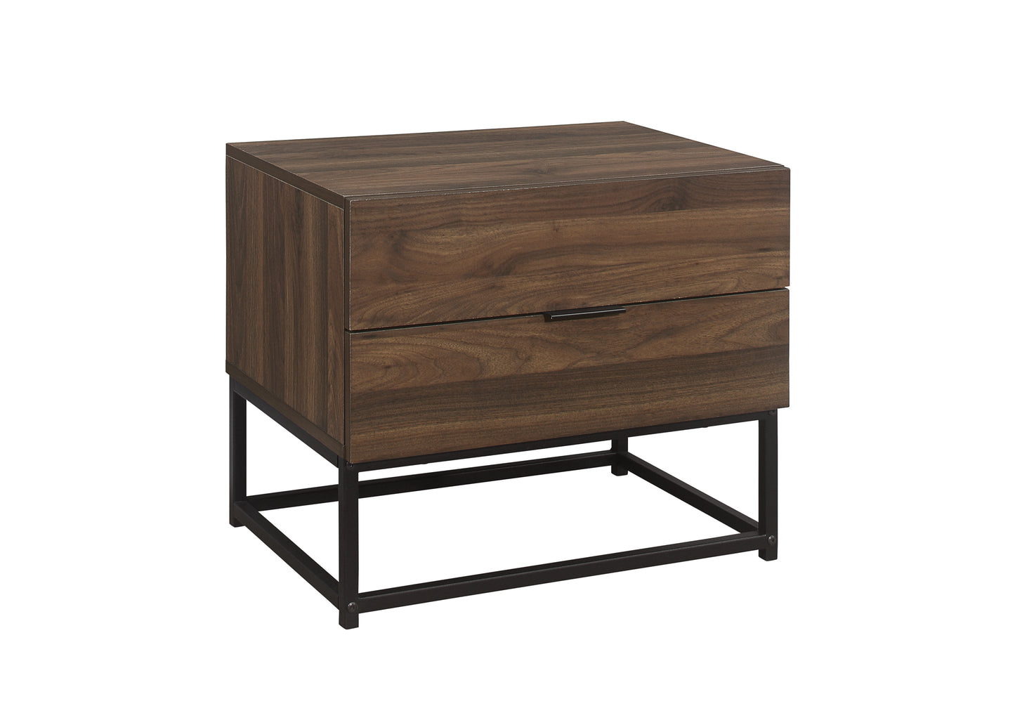 Houston 2-Drawer Bedside Table - Walnut Finish