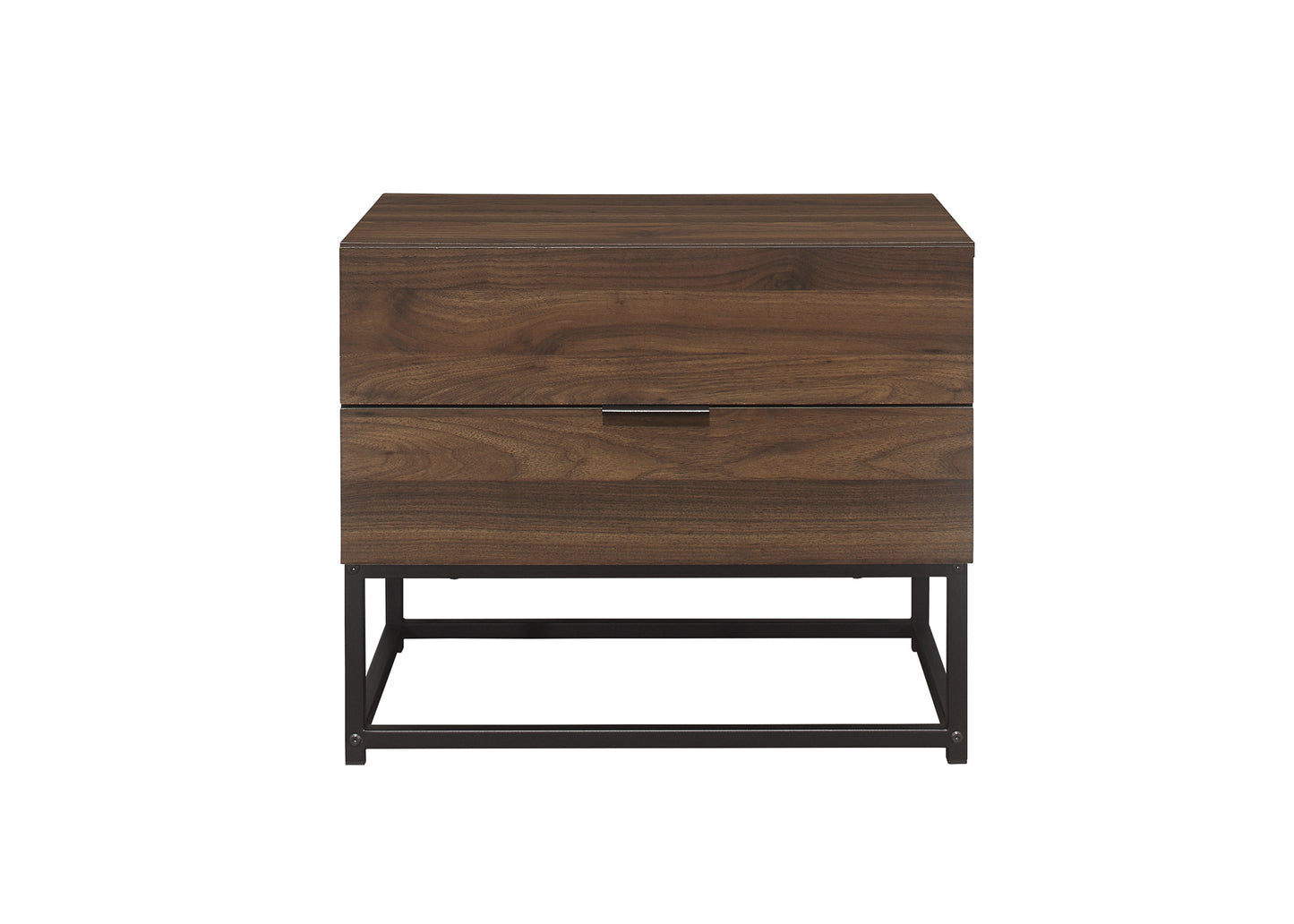 Houston 2-Drawer Bedside Table - Walnut Finish