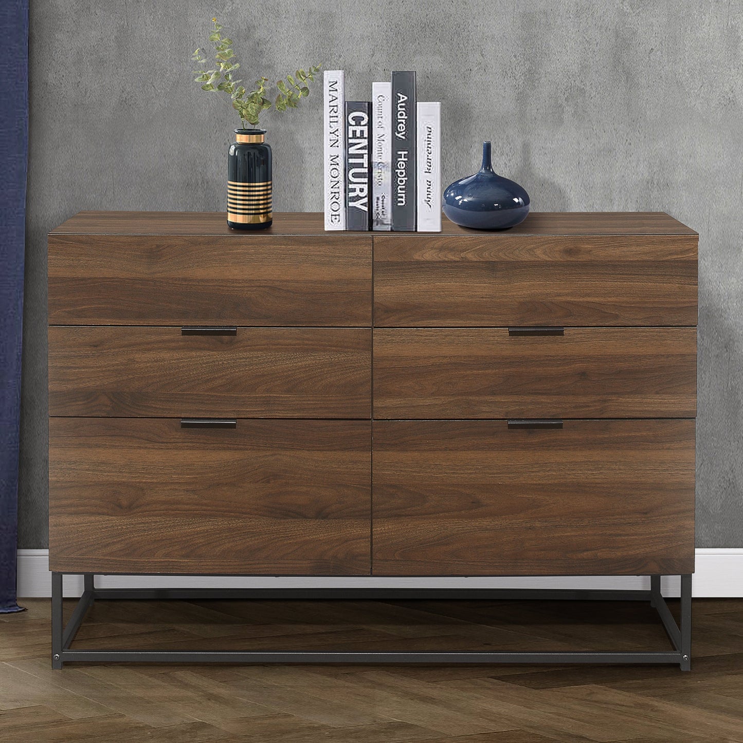 Houston 6-Drawer Chest - Walnut Finish