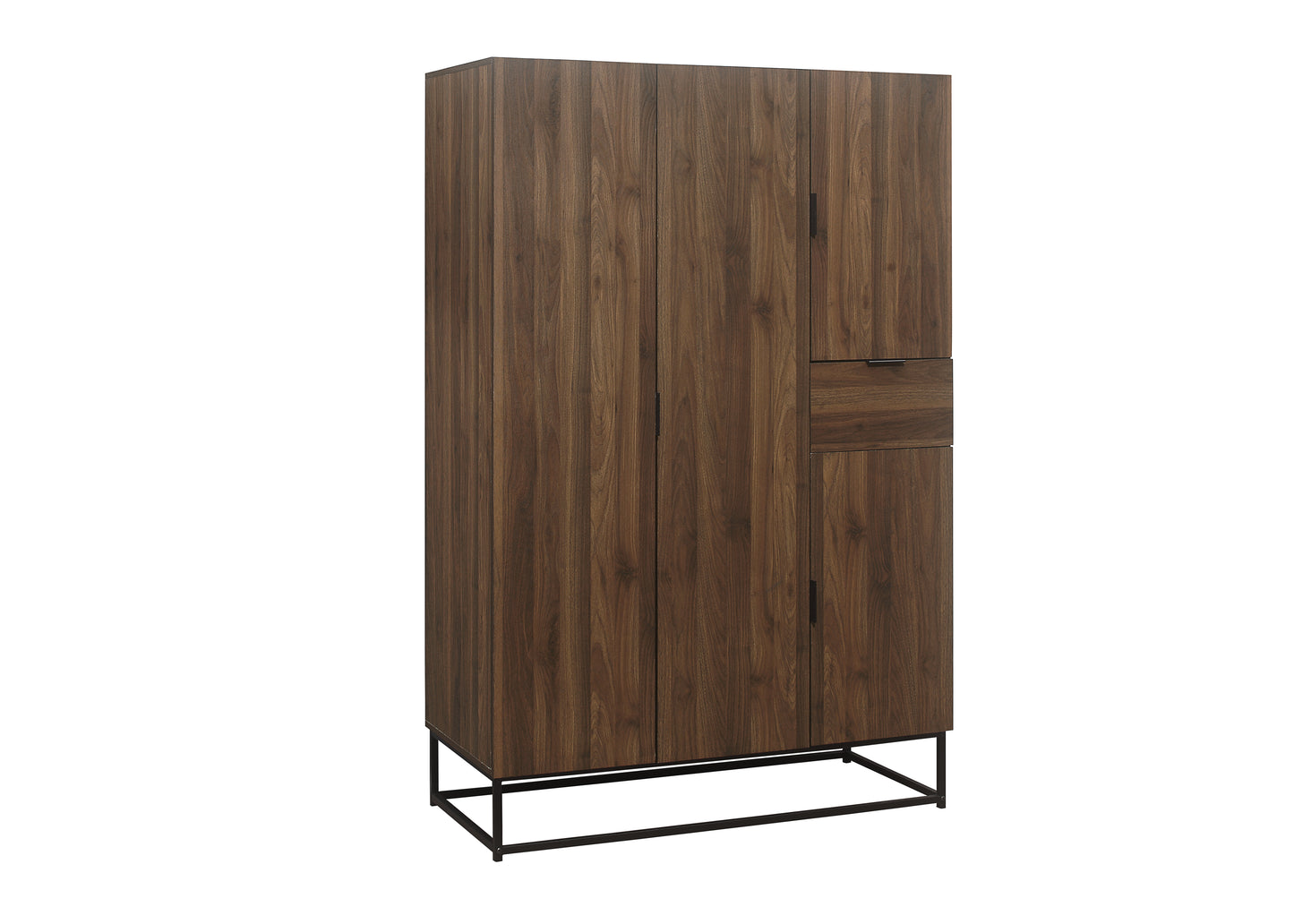 Houston 4-Door Wardrobe - Walnut Finish