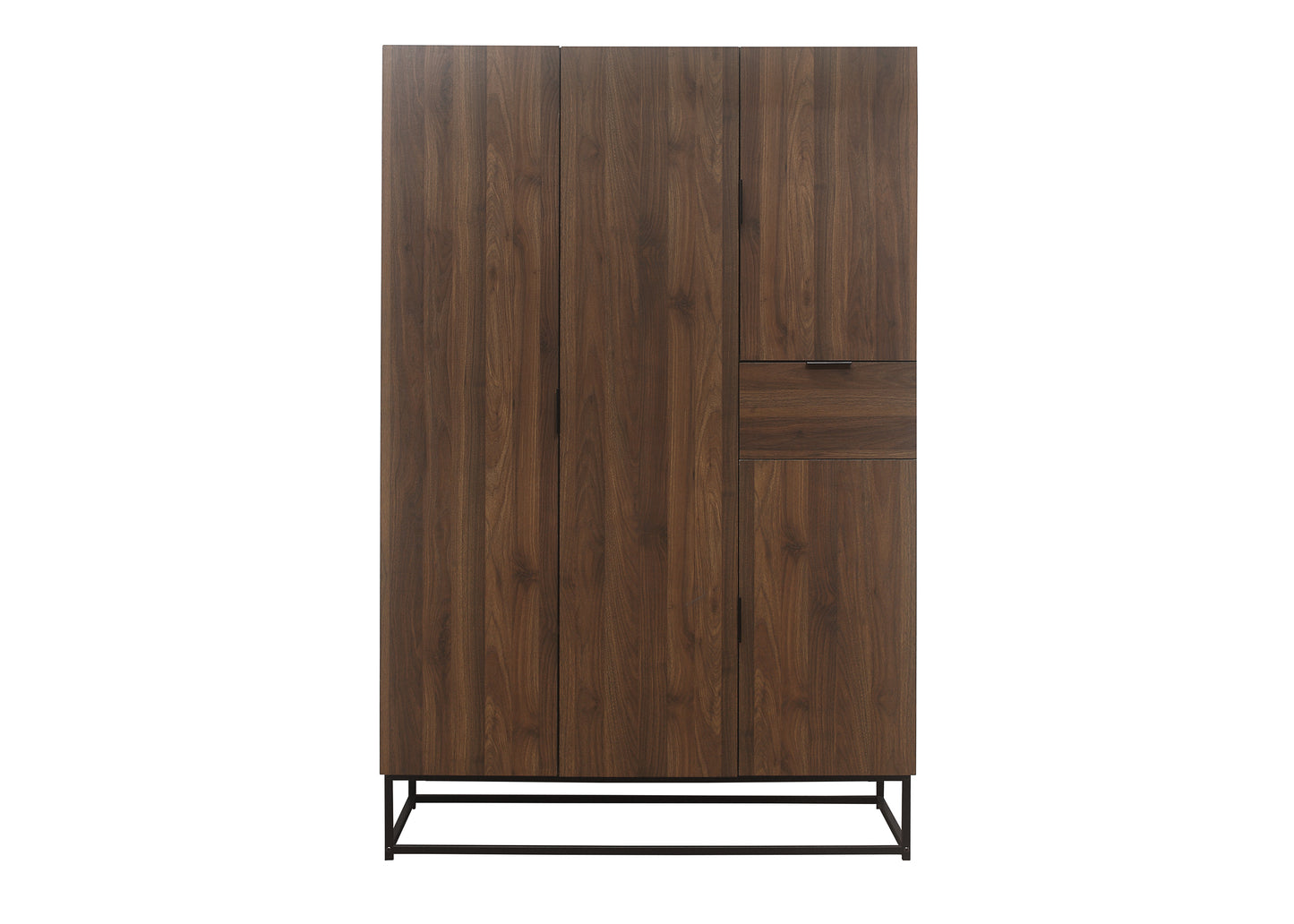 Houston 4-Door Wardrobe - Walnut Finish