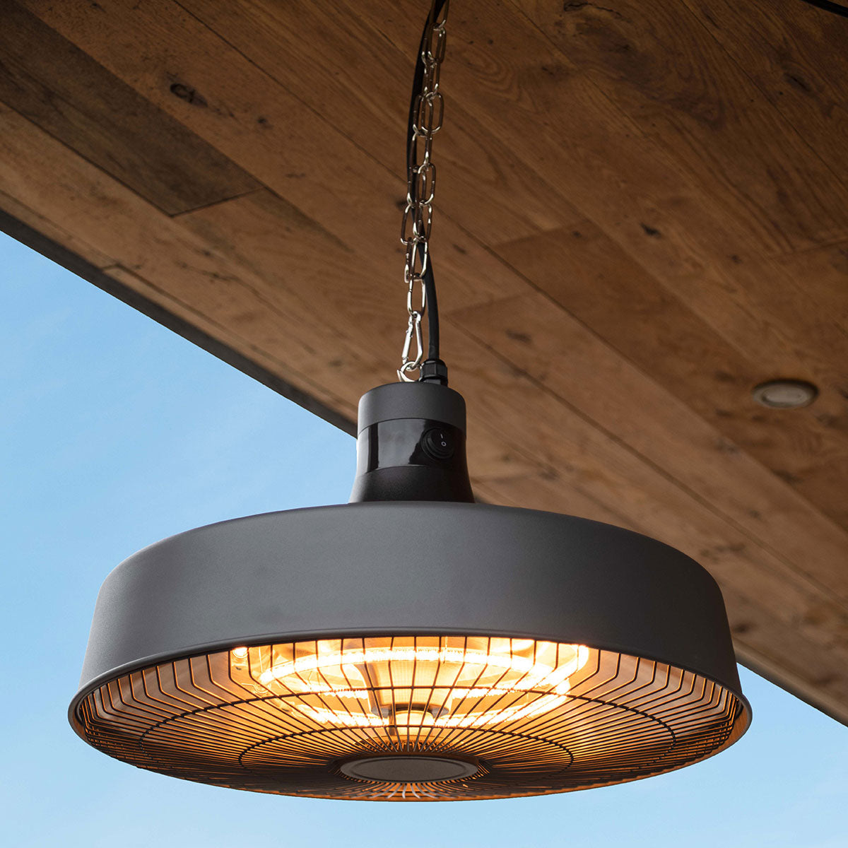 2100W Aurora Pendant Hanging Electric Patio Heater in Charcoal