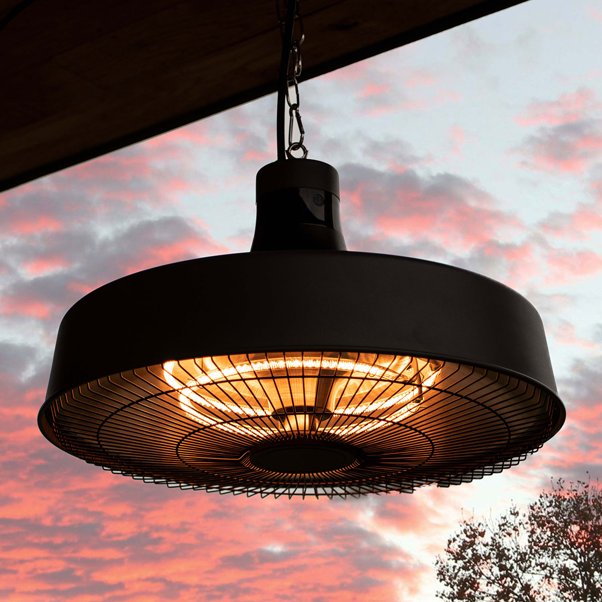 2100W Aurora Pendant Hanging Electric Patio Heater in Charcoal