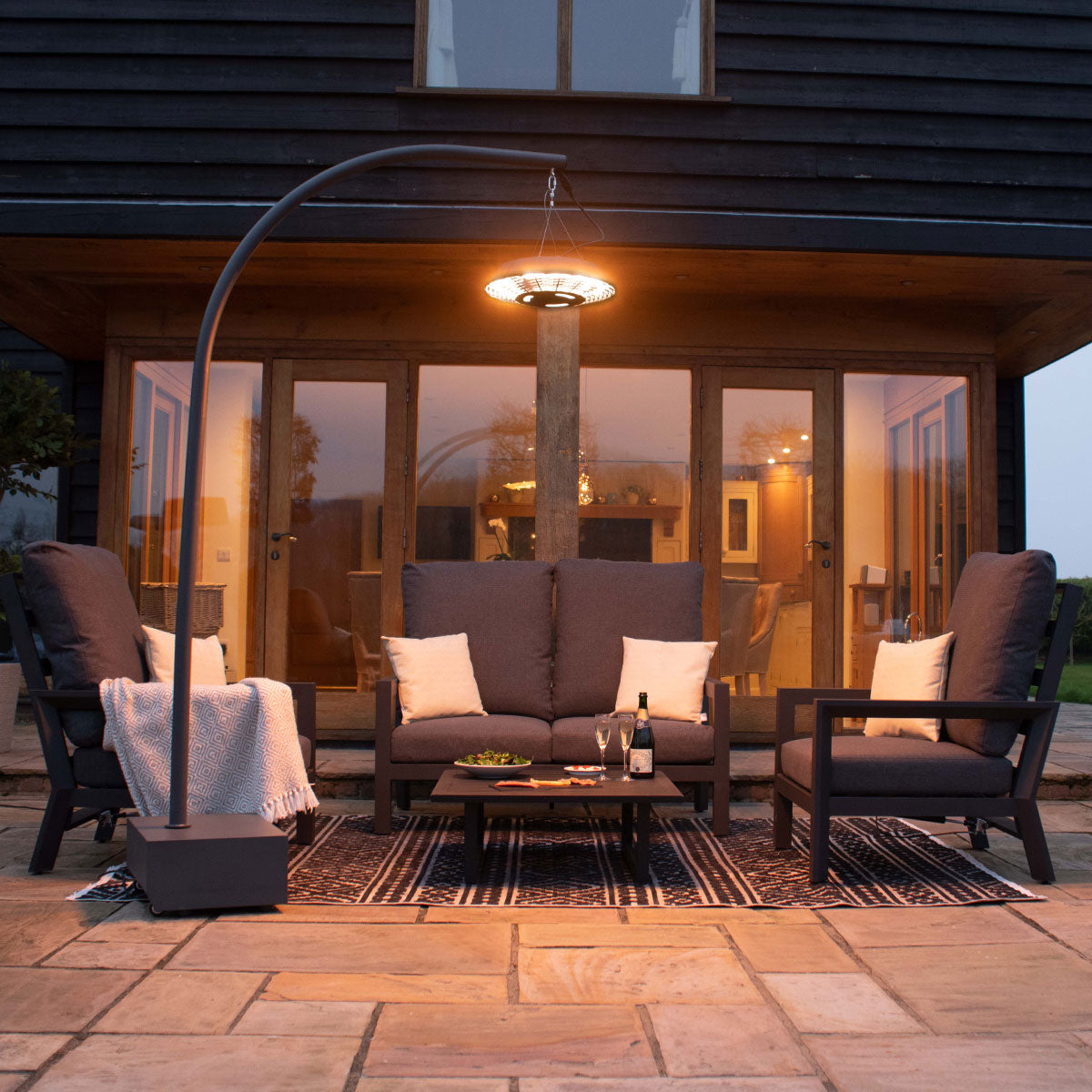 2000W Helio Overhang Electric Patio Heater in Charcoal