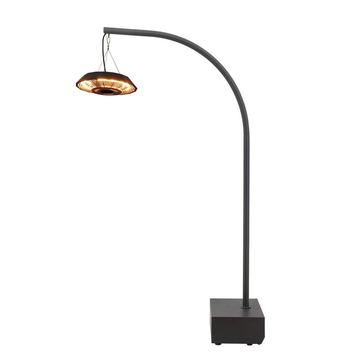 2000W Helio Overhang Electric Patio Heater in Charcoal