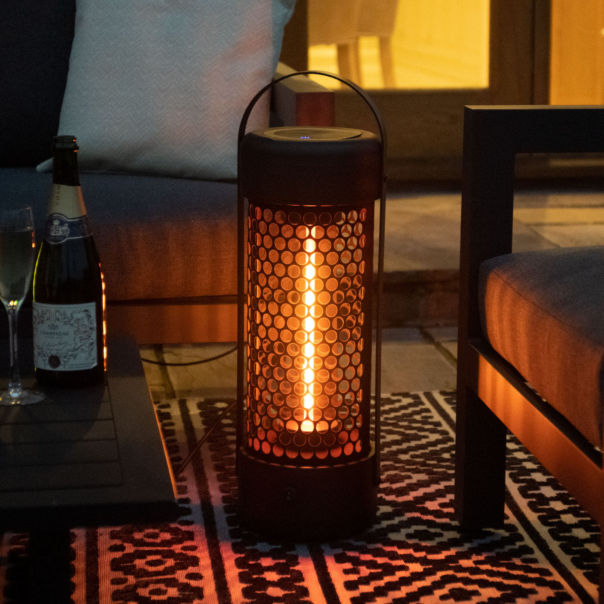 1200W Luna Large Portable Electric Patio Heater in Black