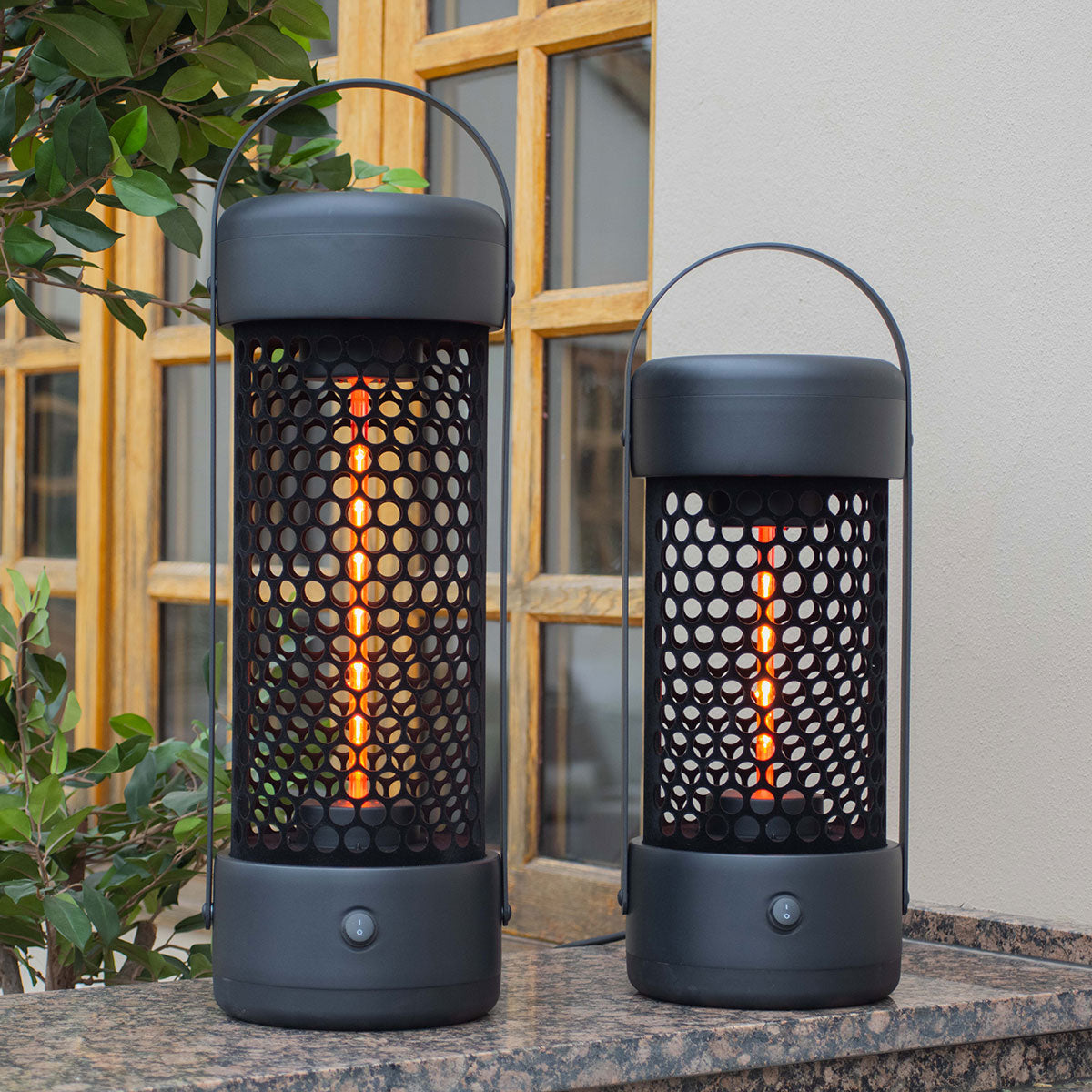 1200W Luna Large Portable Electric Patio Heater in Black