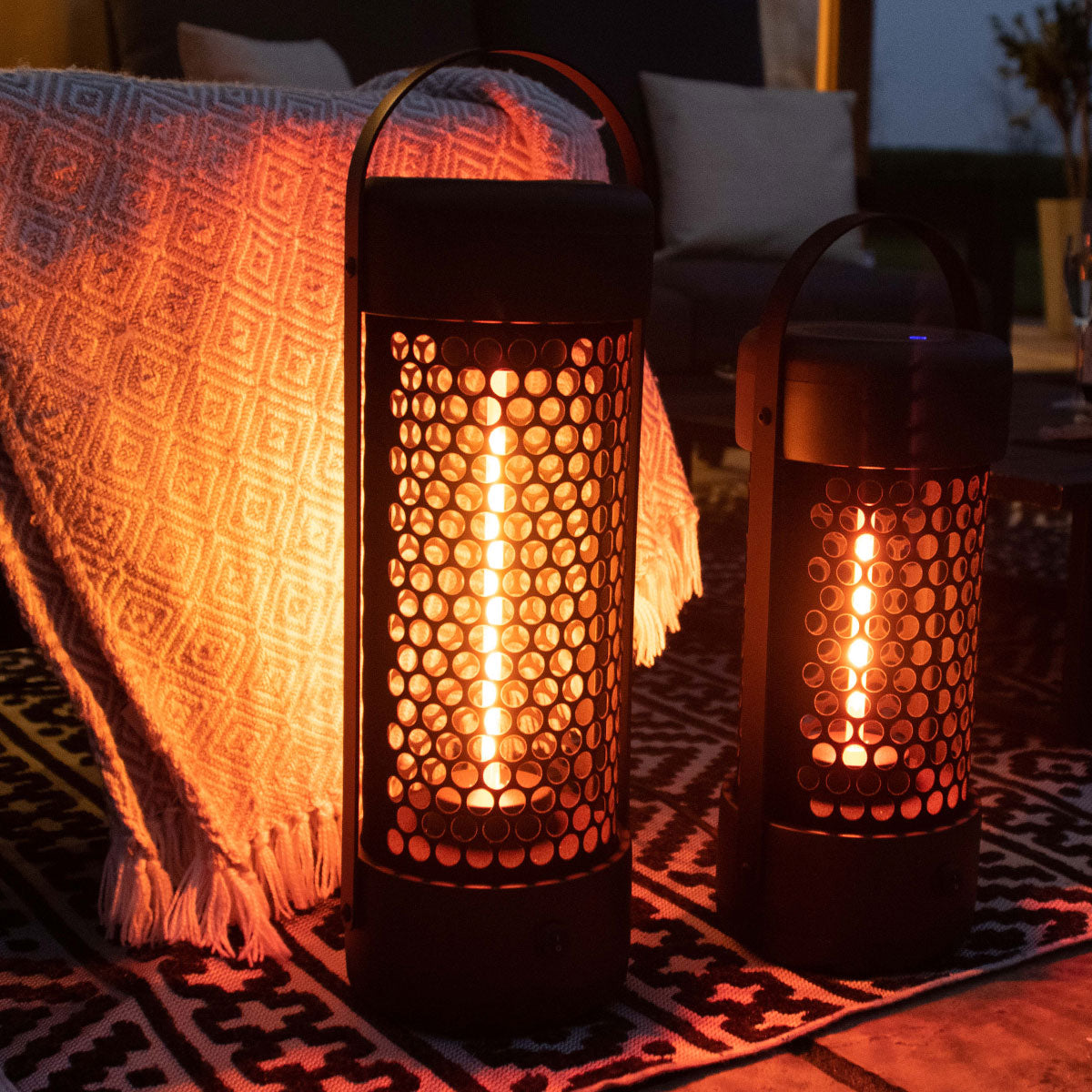 1200W Luna Large Portable Electric Patio Heater in Black