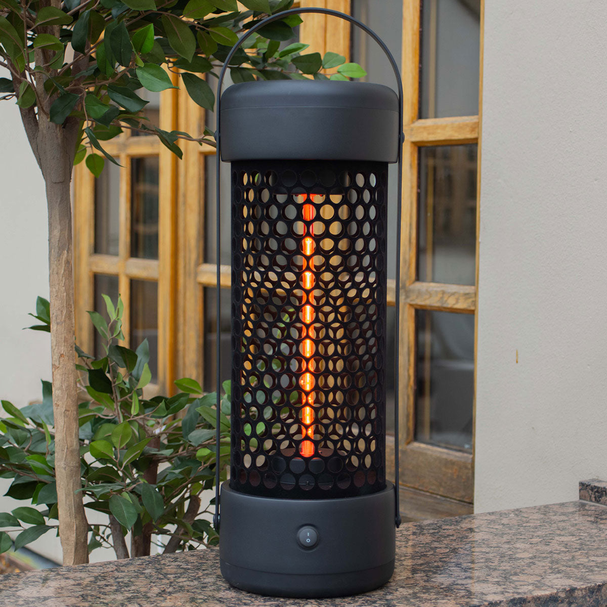 1200W Luna Large Portable Electric Patio Heater in Black