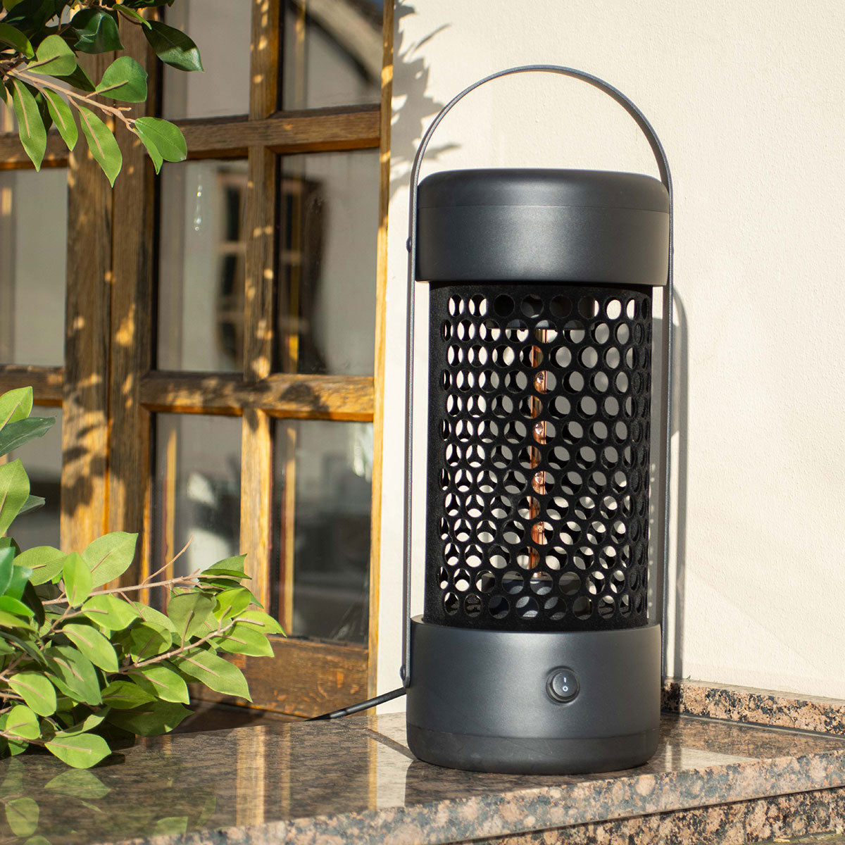 800W Luna Medium Portable Electric Patio Heater in Black