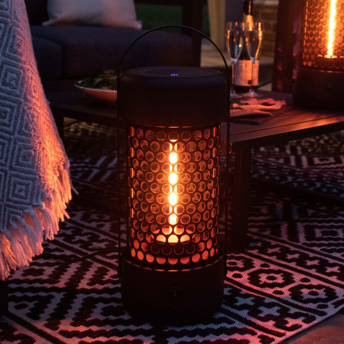 800W Luna Medium Portable Electric Patio Heater in Black