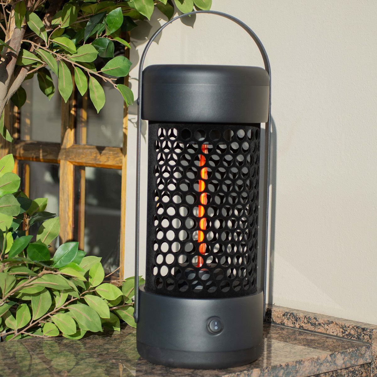 800W Luna Medium Portable Electric Patio Heater in Black