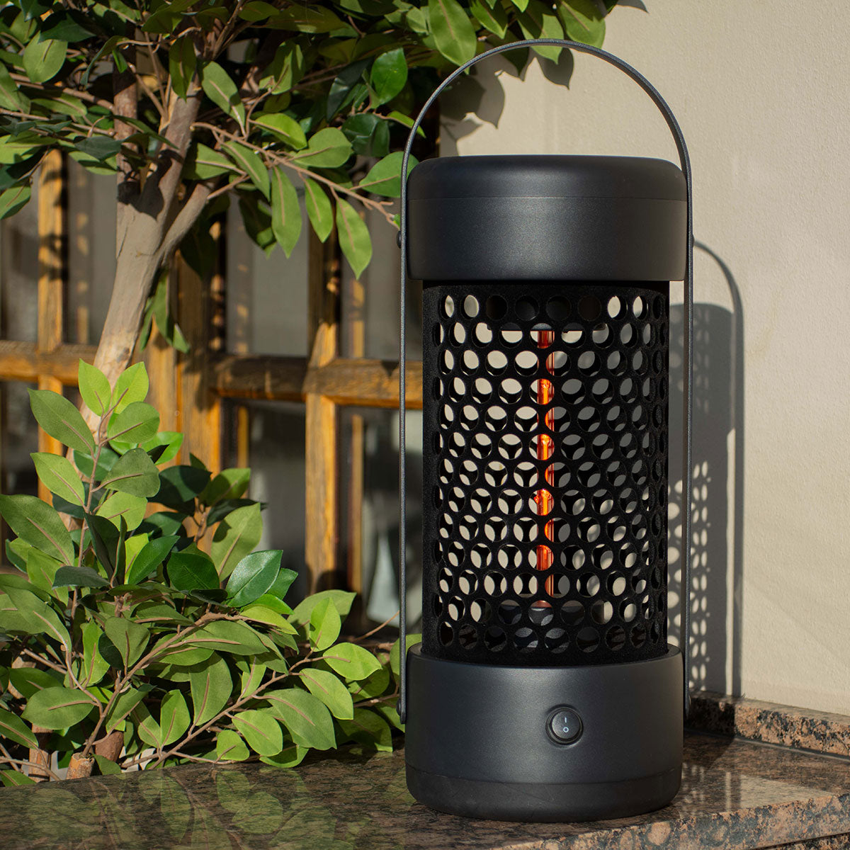 800W Luna Medium Portable Electric Patio Heater in Black