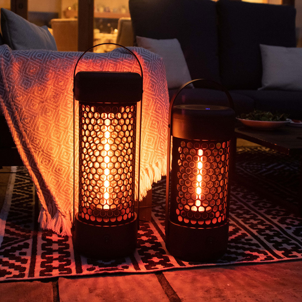 800W Luna Medium Portable Electric Patio Heater in Black