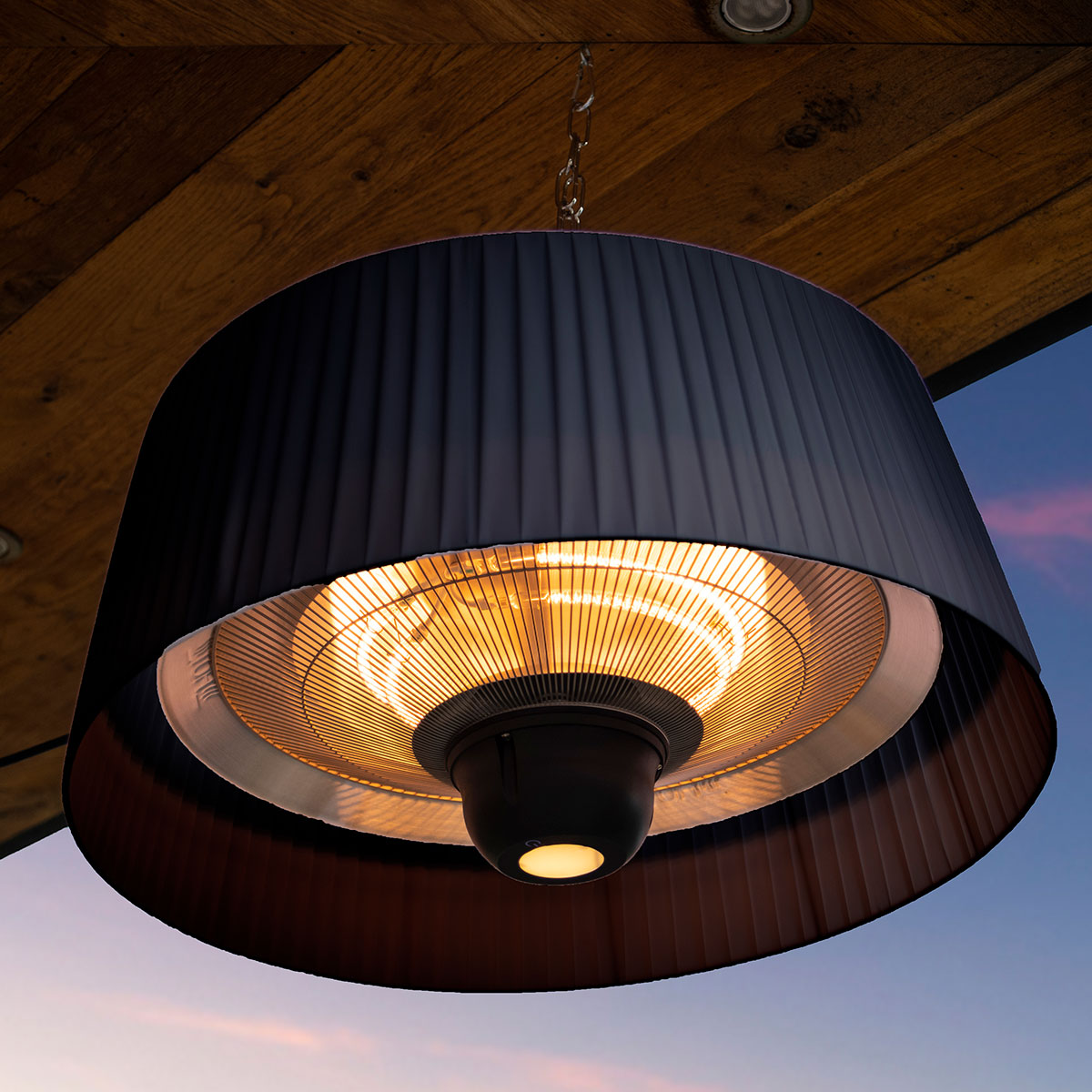 1800W Lyra Hanging Electric Patio Heater in Charcoal