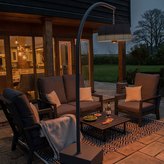 1800W Lyra Overhang Electric Patio Heater in Charcoal