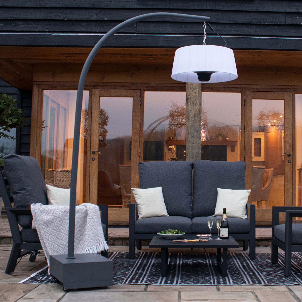 1800W Lyra Overhang Electric Patio Heater in White