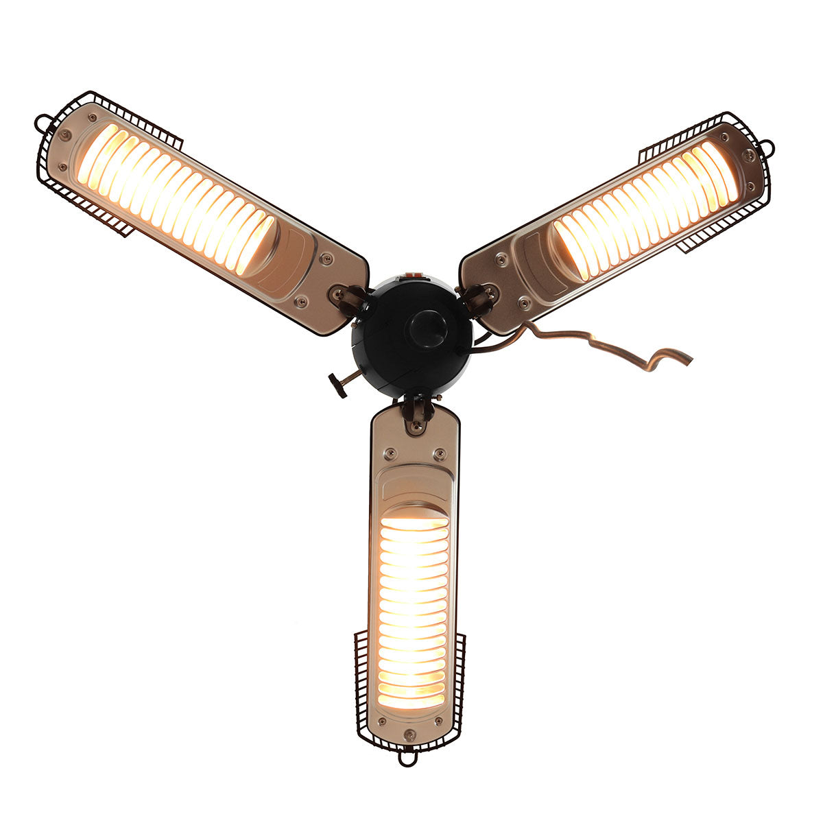 2000W Vulcan Parasol Tri Electric Patio Heater in Black