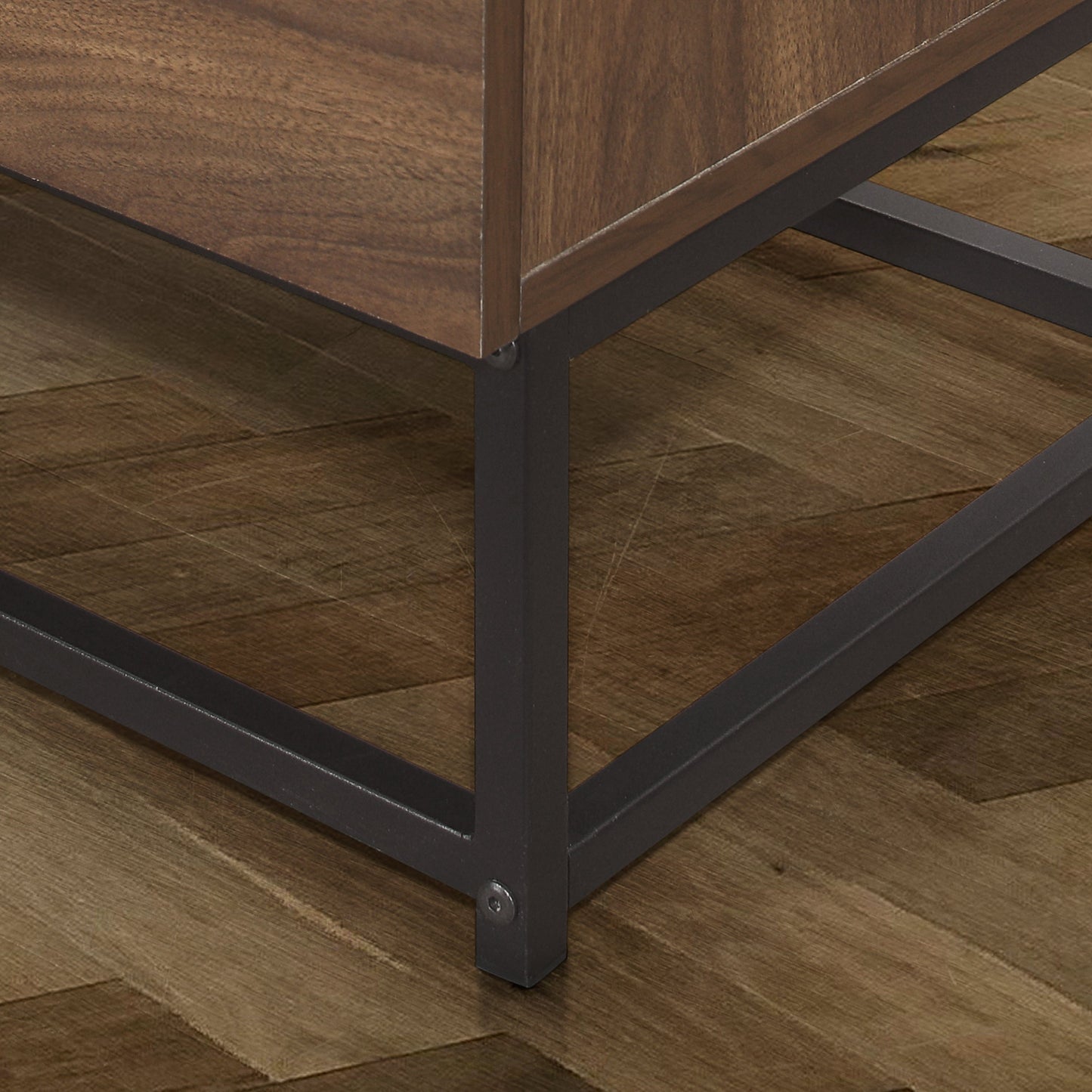 Houston 1-Drawer Bedside Table - Walnut Finish