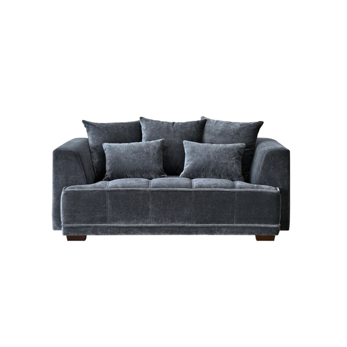 Aluxo Gramercy 2 Seater Sofa in Steel Velvet