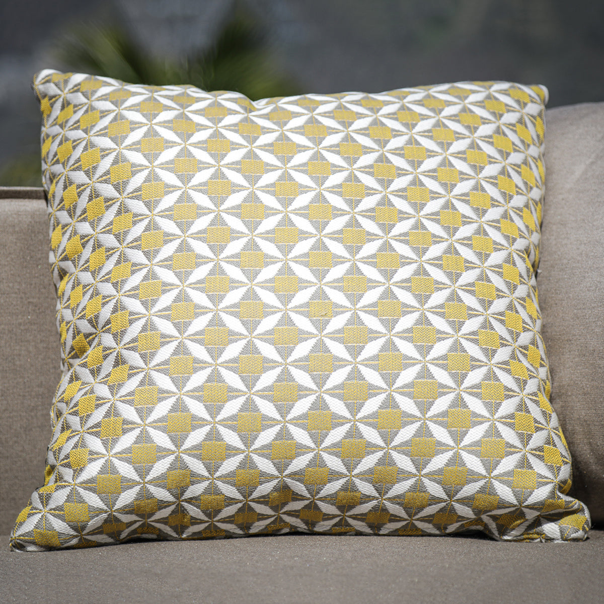 Fabric Scatter Cushion 43x43cm (Pack of 2) in Mosaic Yellow