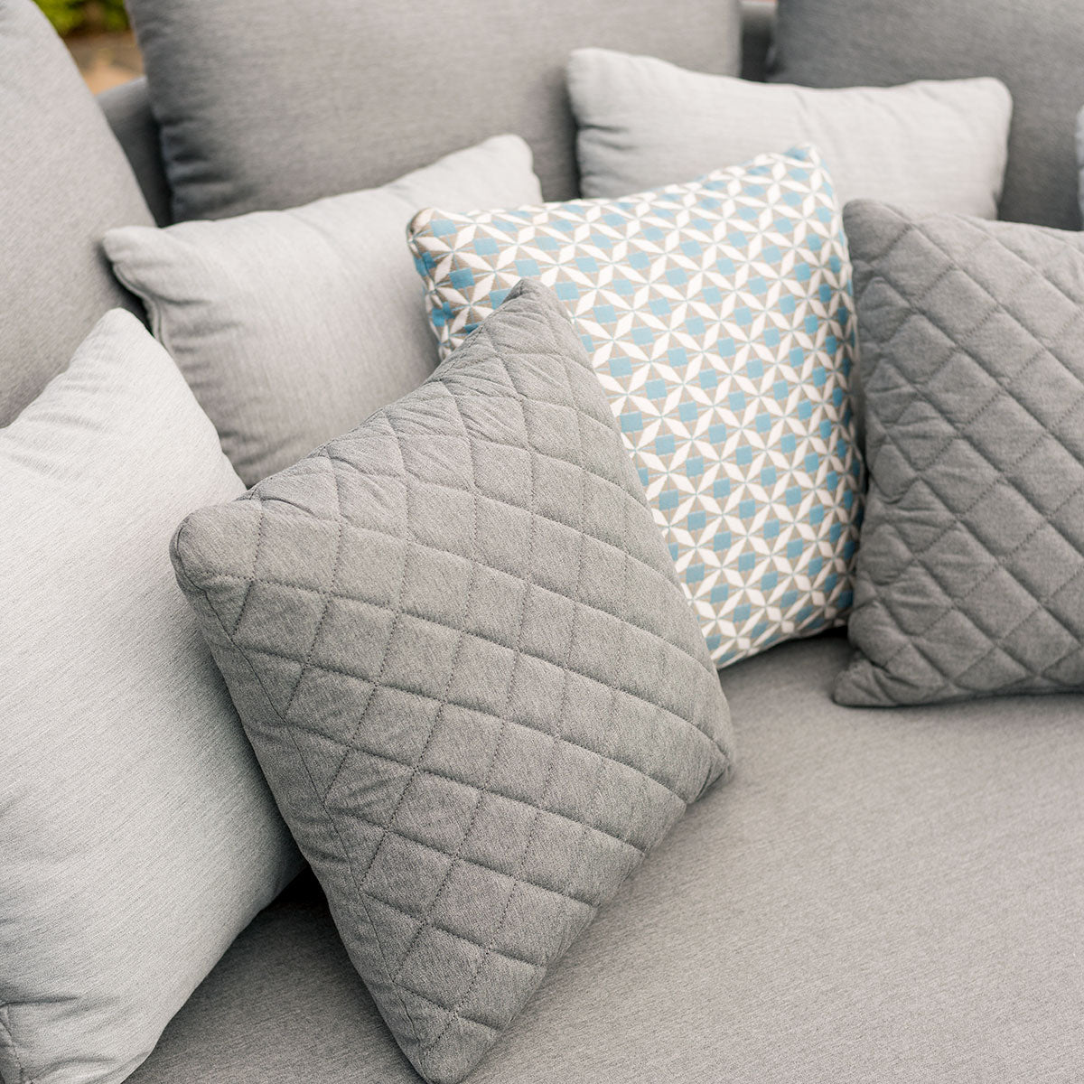 Fabric Scatter Cushion Quilted (Pack of 2) in Flanelle