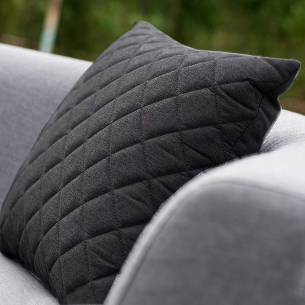 Fabric Scatter Cushion Quilted (Pack of 2) in Charcoal