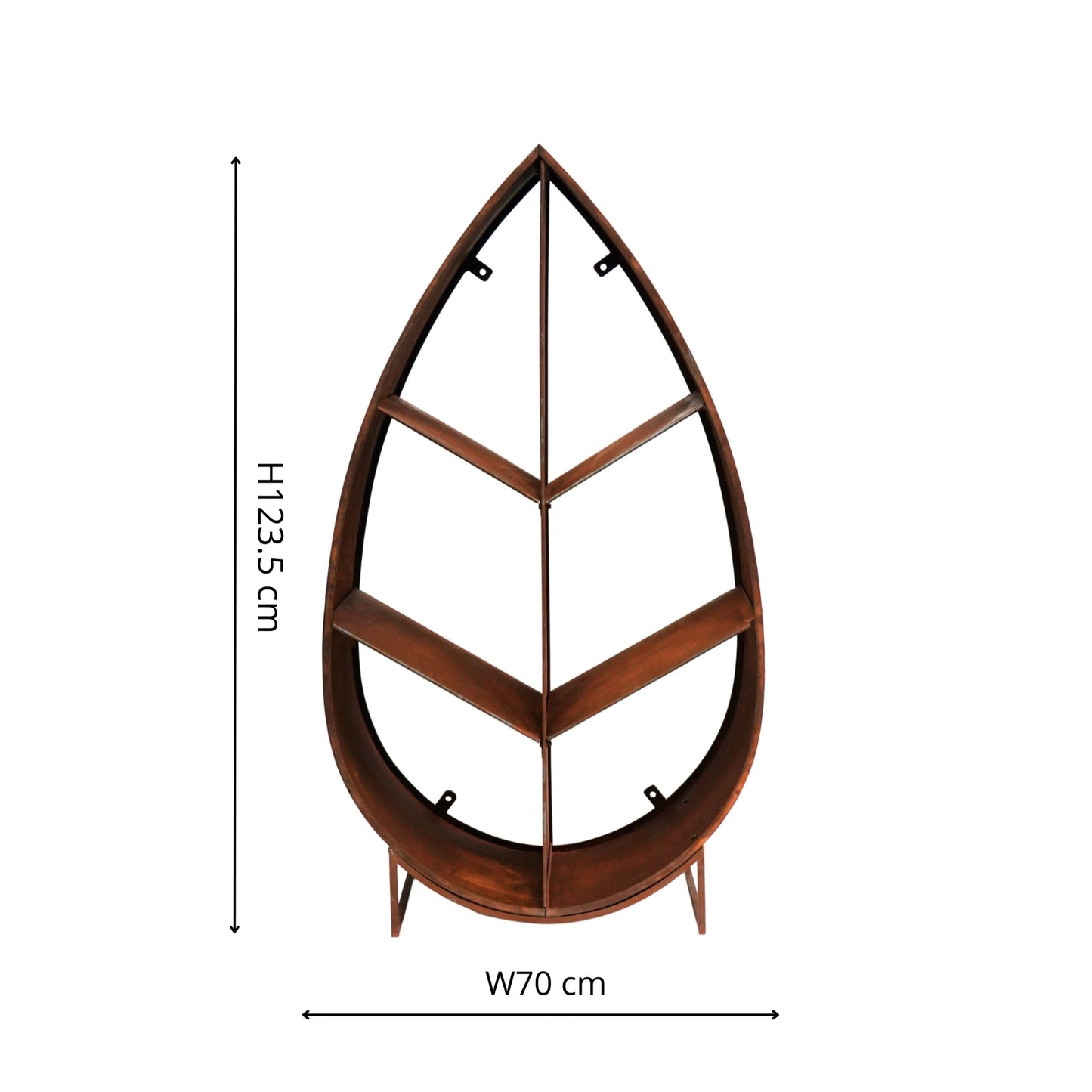 Leaf on Stand Sculptural Log Storage Natural Rust H124cm W70cm