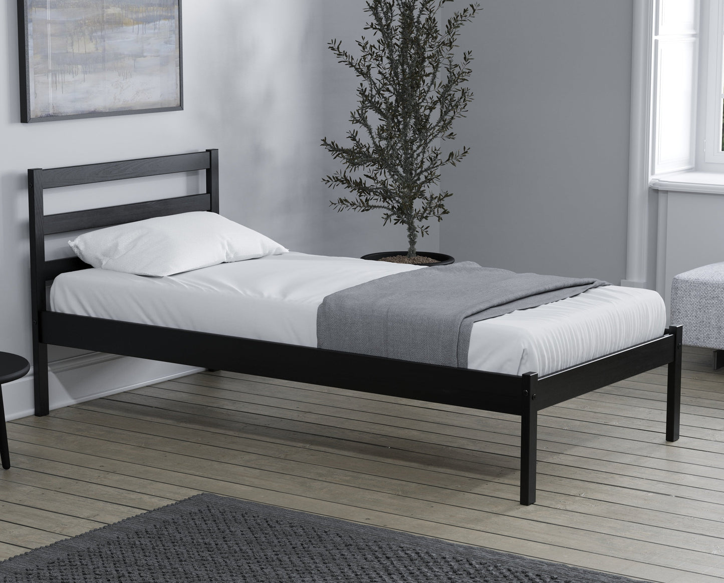 Luka Black Single Bed Frame - Minimalist Elegance for Contemporary Interiors