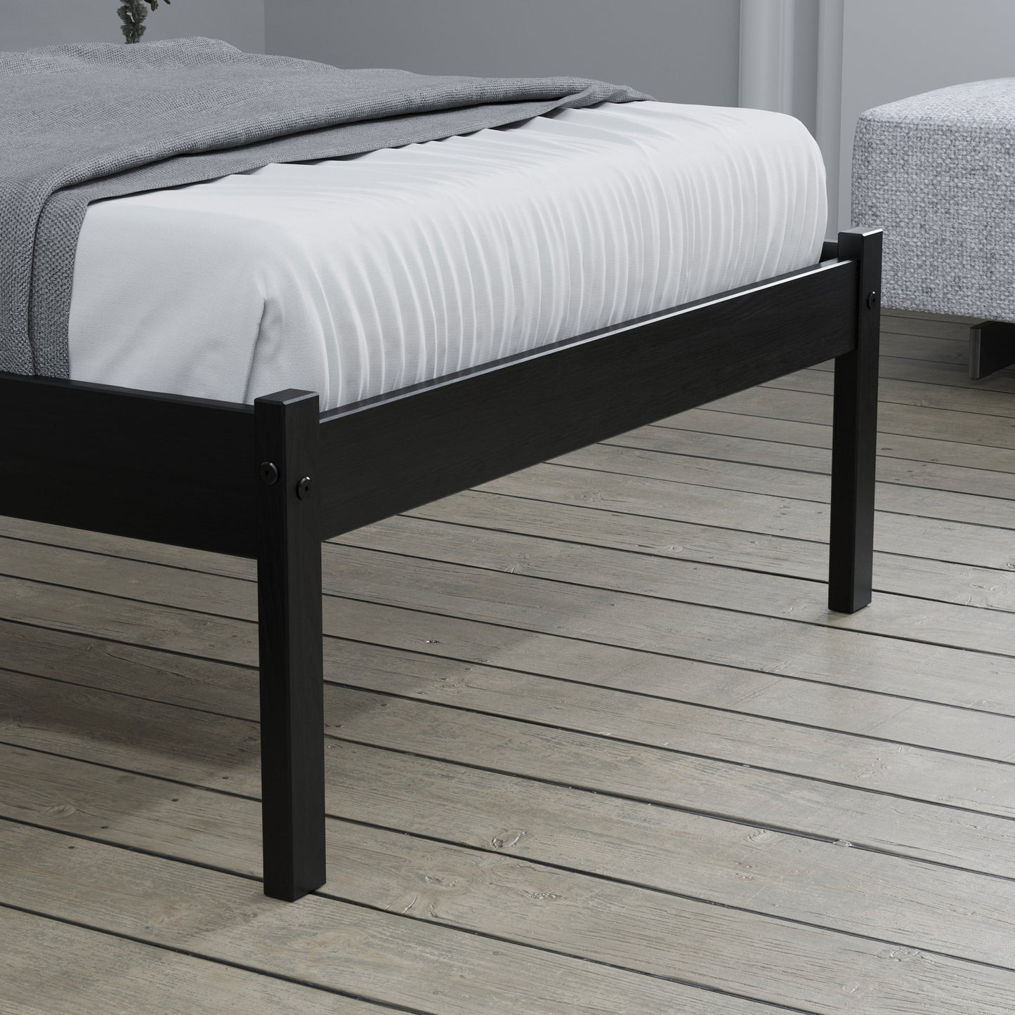 Luka Black Single Bed Frame - Minimalist Elegance for Contemporary Interiors