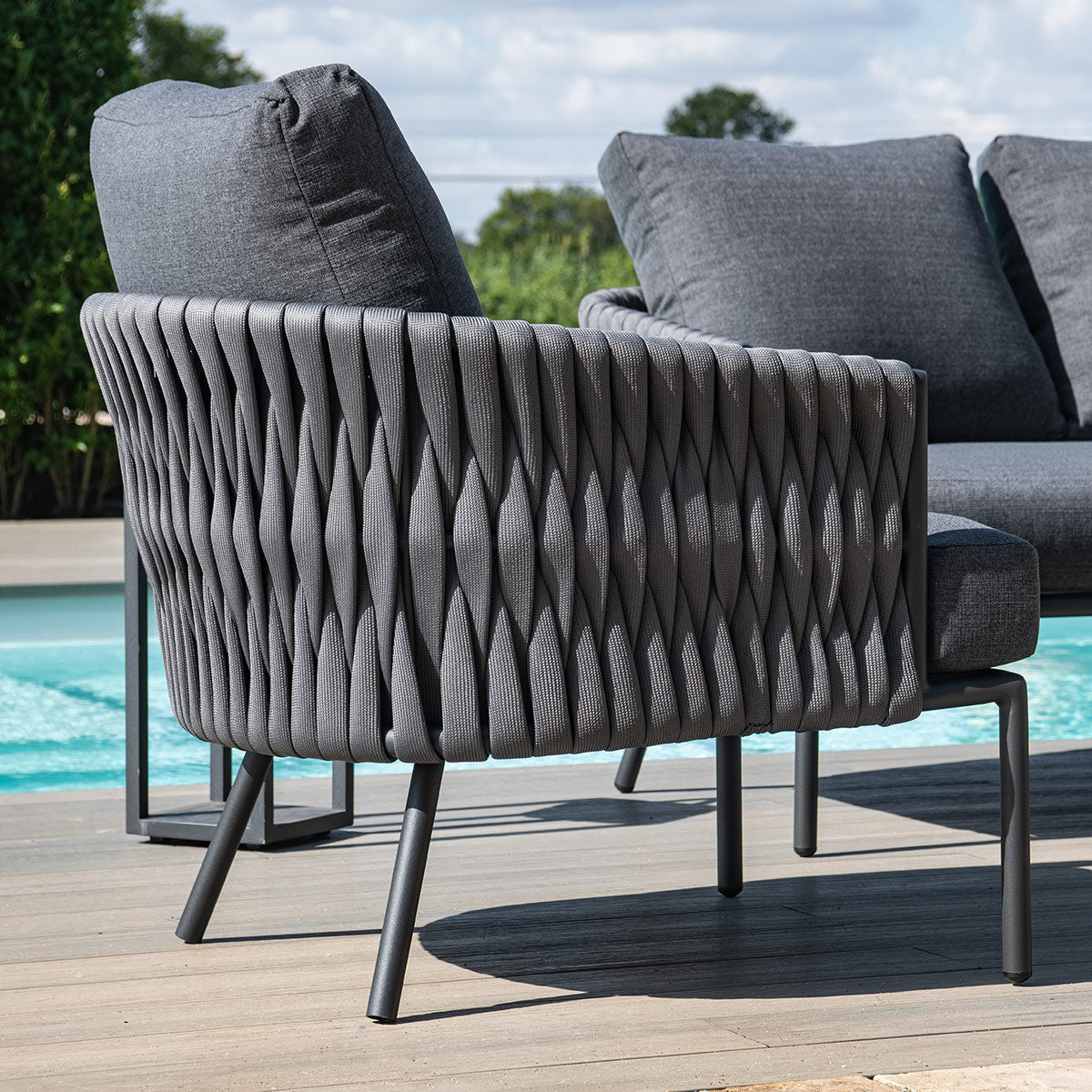 Marina 3 Seat Sofa Set in Charcoal